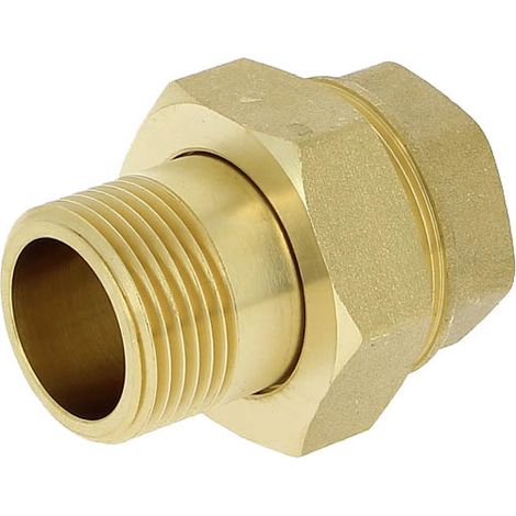 Thermador – Raccord union laiton droit 3 pièces Mâle Femelle 1" – Filetage 1" (26x34) – Pour installations sanitaires et de chauffage – A.C.S. conforme