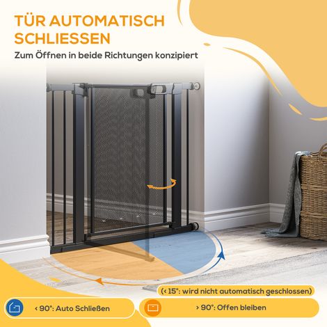 Barrière de sécurité pour escalier chien chat, réglable de 75 cm à 103 cm, Noir (1/4)