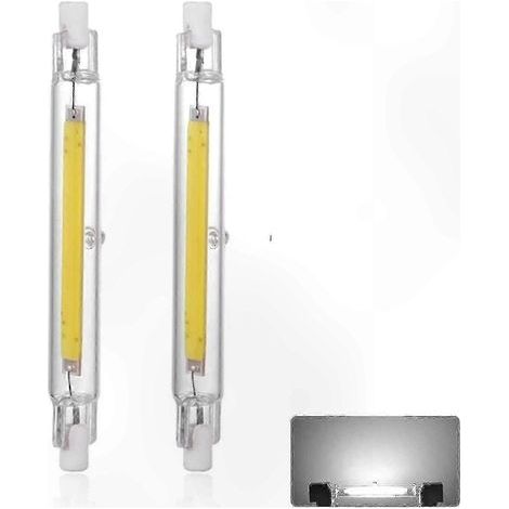 Tube LED R7s 40W. 3000 lumens. lumière blanche froide 6000K. faisceau à 360°. ampoule linéaire. 118 mm. kit de remplacement. (1/5)