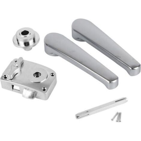 Pair - SJLERST Ensemble de serrure de levier de porte de toilette, bouton de poignée de salle de bains, Chrome poli pour camping-car RV Yacht (1/4)