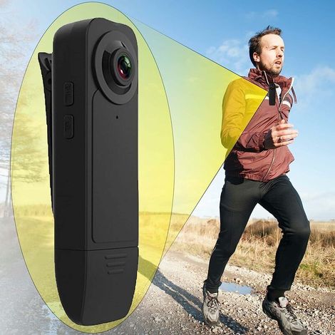 Kleine Körperkamera 1080P Full HD Mini-Körperkamera, tragbare Taschenkamera mit rückseitigem Clip (SD-Karte nicht enthalten) (1/5)