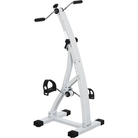 Seniors et Rééducation Entraînement Assis Facile Mini Vélo Pédalier Bras et Jambes Écran LED Blanc 40x42.5x100cm (1/5)