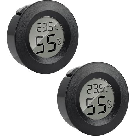 2Pcs Mini Thermomètre Hygromètre Interieur, Digital LCD Température Humidité Moniteur pour Chambre Bebe Bureau Cuisine Humidors Incubateurs Reptiles Tortues Aquarium (1/5)