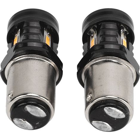 1 paire d'ampoules LED 1157 pour feux stop, 120 W, 3 000 lm, BAY15D, feux de jour pour voiture, SUV, camion, camping-car, lumière jaune / 3 000 K (1/5)