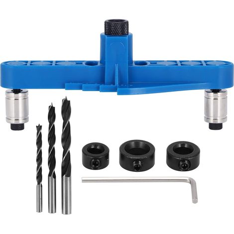 Centre de traçage, outil de recherche de centre de marquage pour le travail du bois, outil de travail du bois réglable pour chevilles Guide de perçage à centrage automatique pour connecter le bois (1/5)