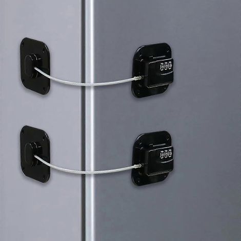 2 Stück Kühlschrankschloss mit Code, Kinder-Kühlschranksicherung mit Klebstoff, Kinder-Zahlenschlösser für Schränke, Schränke, Kühlschränke, Gefrierschränke, Edition 529 (1/5)