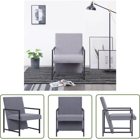 Fauteuil Fauteuil de Relaxation Fauteuil Salon Gris clair Tissu 11681 (1/5)