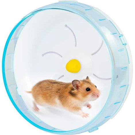 Rueda Para Hamster - Rodillo Silencioso Con Cojinetes De Bolas Dobles - Base Ancha Y Superficie Antideslizante - Montaje Lateral En Jaula - Para Hamster Gerbil Ratón Erizo Y Chinchilla - 1 Unidad (1/5)