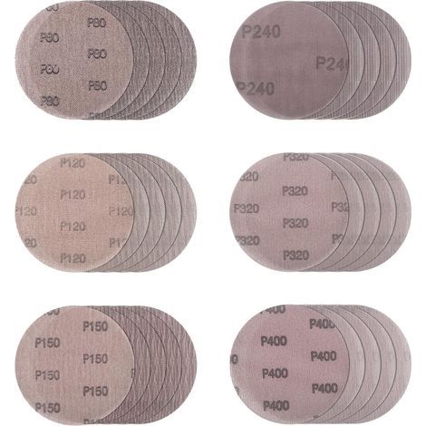 Ø 125 mm 30er-Pack Netzschleifscheiben Staubfrei Zum Schleifen von harten Oberflächen, Holz, Lack, Metall (80/120/150/240/320/400)
