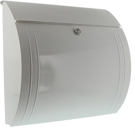 Burg-Wachter Modena 857 W e cassetta delle lettere con apertura Stop formato A4, in acciaio zincato, colore: bianco (1/4)