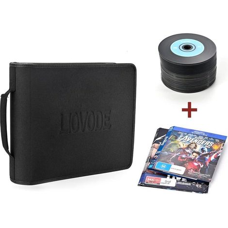 Boitier DVD - Boitier CD - 128 DVD + 64 Emplacements Livrets - Collection Famille - Noir (1/5)