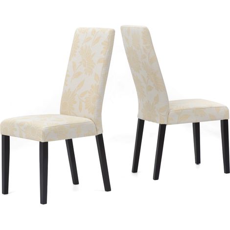 Pack de 2 Sillas Sun Flower Beige, patas en madera maciza color wengué (1/4)