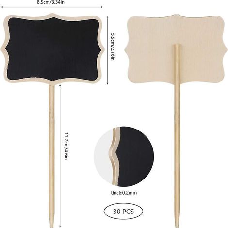 Étiquettes pour plantes, marqueurs de jardin, 30 pièces, panneau en bois (1/3)