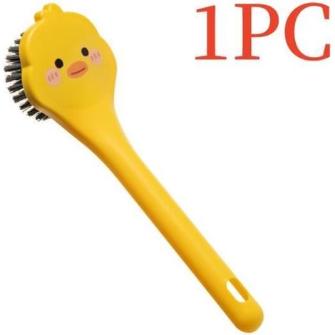 1 Brosse à Vaisselle, Manche Long, Poils en Nylon, Anti-Rayures, Motif Canard, pour Cuisine (1/4)