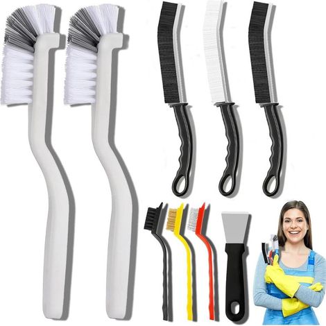9 brosses de nettoyage, poils durs en nylon, manche plastique, pour bouteilles, cuisine, salle de bain et évier (1/5)