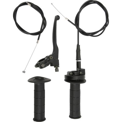 Jeu de câbles de poignée d'accélérateur et de frein 7/8 pouces, texture noire mate, pièce de rechange pour moto tout-terrain 50cc à 125cc 4 temps (1/5)