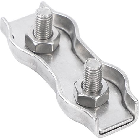 Stainless steel cable clamp with single/double clamp, box clamp with single/double clamp, accessories for shipping/yachting, M8 double clamp made of stainless steel 304.