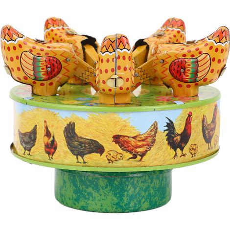 Poulet mécanique vintage à remonter, jouet décoratif nostalgique et adorable en fer forgé pour café, bar ou restaurant (1/5)