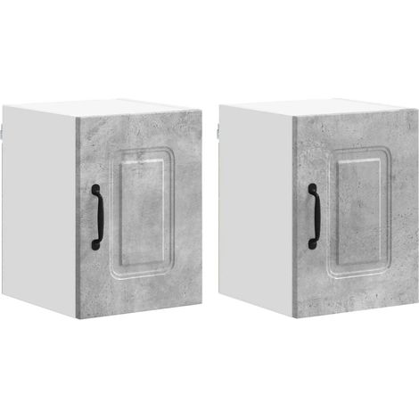 Lote de 2 armarios de pared de cocina diseño moderno espacio de almacenamiento 30 x 31 x 40 cm madera contrachapada gris hormigón 020053540 (1/5)