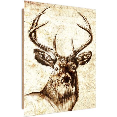 Quadro deco panel, Cervo dipinto - 70x100 (1/5)