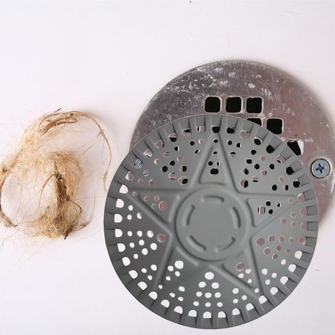 Silicone Filtre Anti Cheveux pour Siphon de Douche, Filtre D'évier, Universel Filtre à Cheveux pour Salle de Bain, Baignoire, Cuisine, Gris (1/5)
