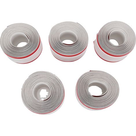 Lot de 5 cache-câbles souples et auto-adhésifs en PVC blanc (5 cm x 3 m) pour la maison et le bureau. (1/5)