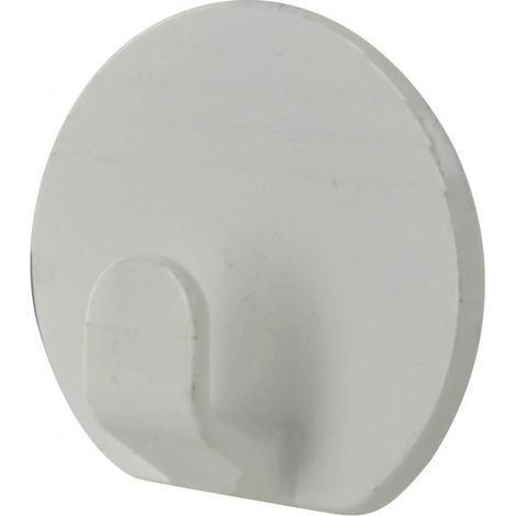 Selbstklebender Deko-Haken rund D.40mm, Kunststoff weiß gestreift, 2 Stück.