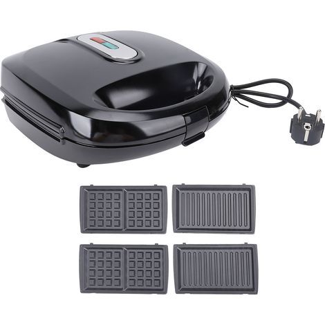 Piastra per panini e waffle 3 in 1, antiaderente, facile da pulire, per uso domestico, spina UE, 220V (1/5)