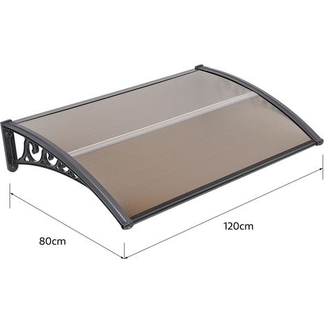 Marquesinas para exteriores, marquesina marrón, marquesinas para puertas arqueadas para ventanas exteriores - 80 x 120 cm