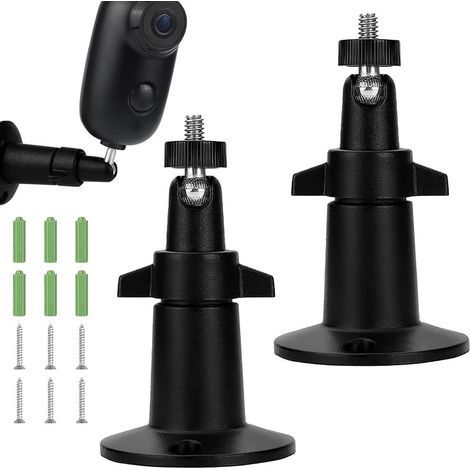 Lot de 2 Support de Fixation Murale pour Caméra Métal Extérieur Support Mural Fixation d'intérieur/Extérieur Ajustable pour Arlo Pro 2 Arlo Pro Arlo Go Arlo Light et Autres modèles compatibles (1/3)