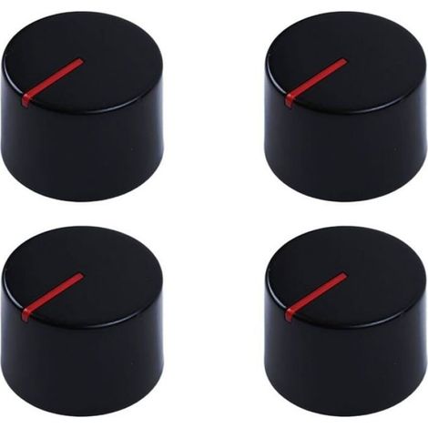 4 Pièces Bouton cuisinière,Alliage de zinc,Ø6mm,Noir mat,Pour gaz et four (1/5)