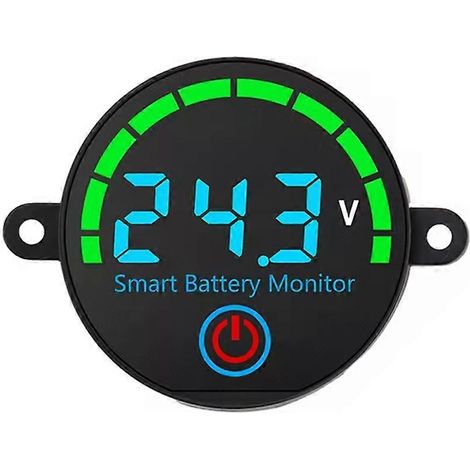Indicateur de niveau de batterie LED, voltmètre numérique avec trou de vis, testeur de charge de tension pour batterie au lithium, bleu (1/5)