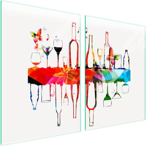 Plaque de protection en verre pour poêle 2x45x52 Vin (1/5)