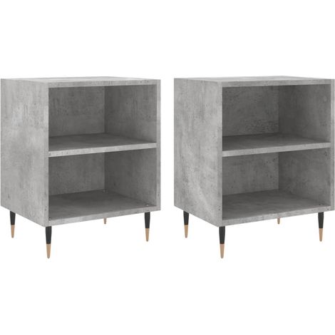Maison Exclusive - Nachttische 2 Stk. Betongrau 40x30x50 cm Holzw