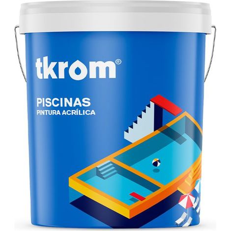 Tkrom Pintura acrílica piscinas Azul mediterráneo 4 Lt