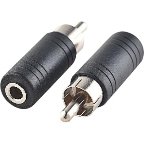 RCA male to 3.5mm female adapter for headphones/microphone/mono to AV/coaxial connector, one-to-one audio output. (1/2)
