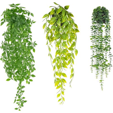 LN COZY CORNER Fake Hanging Basket · Fake Hanging Plant · Hanging Plants Artificial  PE Faux Greenery 3/4-Piece Hanging Set (3) (1/5)