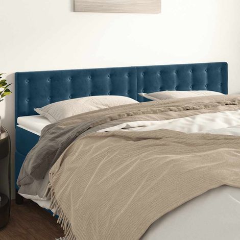 Têtes de lit Bleu foncé 200 x 5 x 78/88 cm Velours