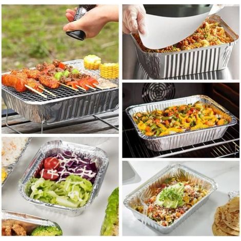 Barquette Aluminium - 20 Pièces - Pour Barbecue Pique-Nique Congélation - Jetable Alimentaire (1/4)