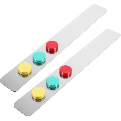 Bandes Adhésives Magnétiques 2pcs en Fer 375x50mm avec 10 Aimants pour Tableaux d'Affichage en Environnement de Travail et Éducation Design Moderne Couleur Aléatoire (1/5)