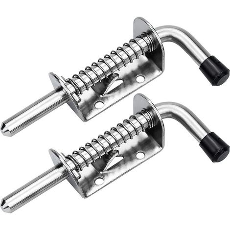 2Pcs Verrou Porte de Garage Loquet a Ressort Boulons à Ressort en Acier Loquets et Verrous De Portes 128mm Pour Porte De Garage Abri De Jardin (1/5)