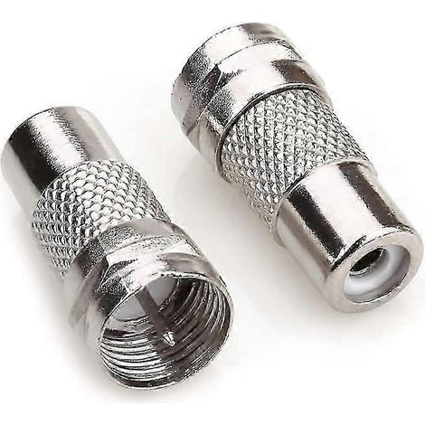 Adaptateur de connecteur TV T/F vers antenne coaxiale RF, type F mâle vers RCA femelle 2 broches. (1/4)