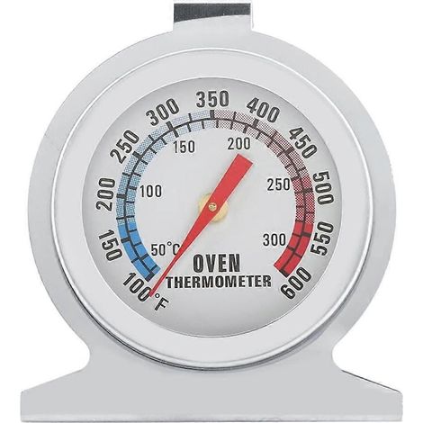 Thermomètre de four 50-300 °C (100-600 °F), thermomètre de cuisson pour four, gril, friteuse et fumoir, à lecture directe, en acier inoxydable, pour aliments et viandes.-AquaForge (1/5)