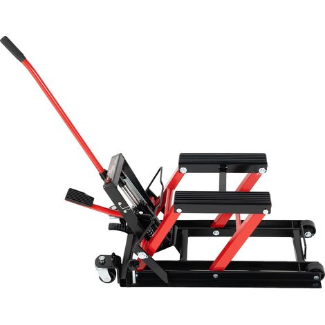 Élévateur hydraulique de moto, capacité de 680 kg, design convivial, Noir et Rouge (1/2)