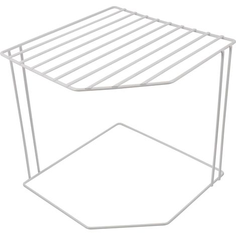 Étagère Ouverte à 2 Niveaux en Fer Blanc pour Salle de Bain, Rangement Pratique et Résistant la Saleté Design Épuré et Lignes Lisses (1/5)