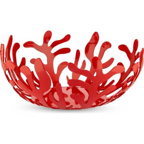 Alessi ESI01/25 R Mediterraneo Fruttiera, Acciaio Colorato con Resina Epossidica, Rosso (1/4)