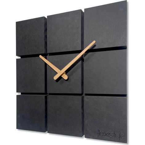Reloj de pared Harmony de madera, 30 cm, negro (1/5)