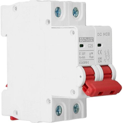 Disjoncteur CC avec protection contre les surcharges, système magnétique, disjoncteur PV 500 V 25 A bipolaire