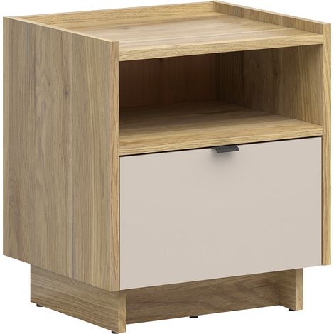 Mesita de noche 1 cajón Donna Cachemira y Madera (1/4)