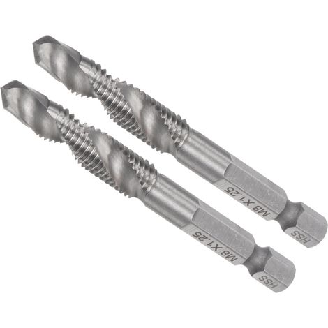 2 Pièces Foret-Taraud Combiné Taille de Filetage M8 x 1,25 (1/5)